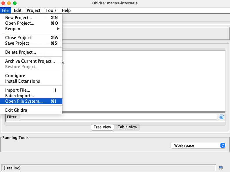 File > Open File System